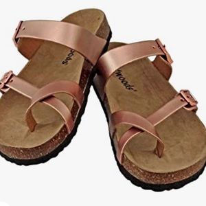NWOT Rose Gold Adjustable Sandals